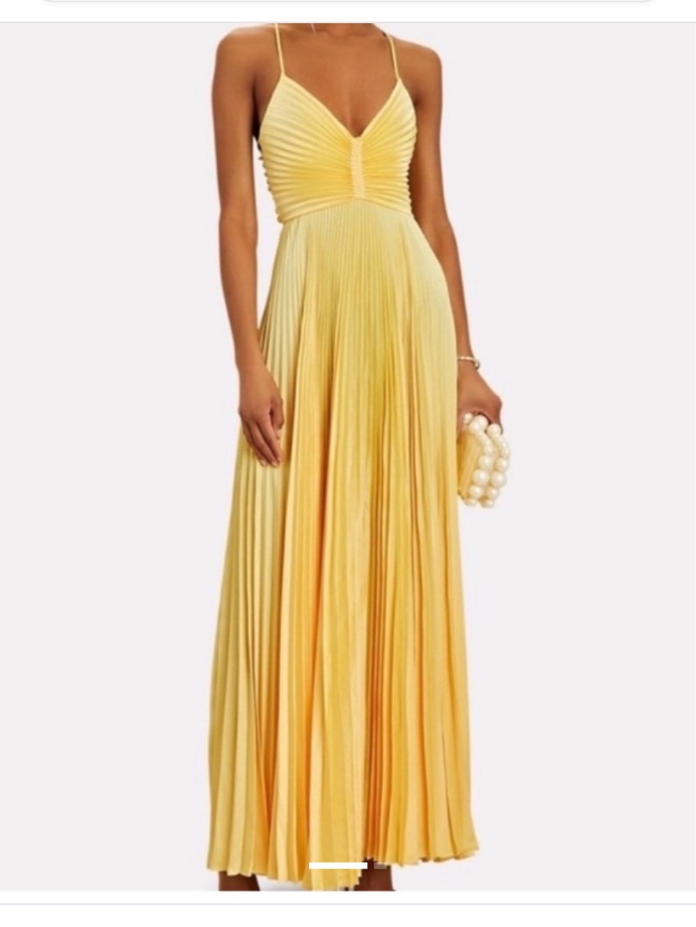 A.L.C. Sunny Yellow Pleated Maxi Dress